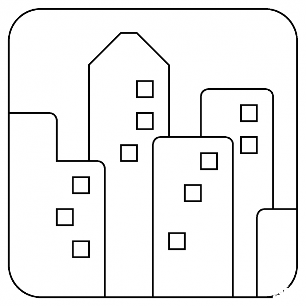 Cityscape Emoji coloring page image