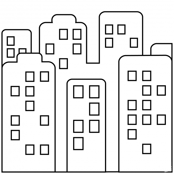 Cityscape Emoji coloring page image