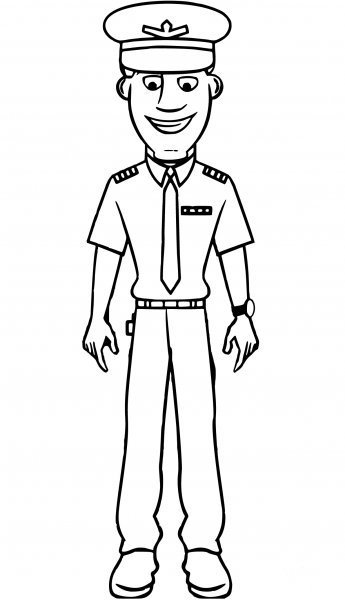 Civil Aviation Pilot coloring page image