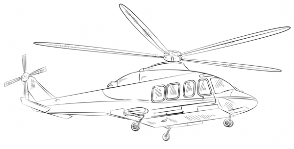 Civil Helicopter coloring page image