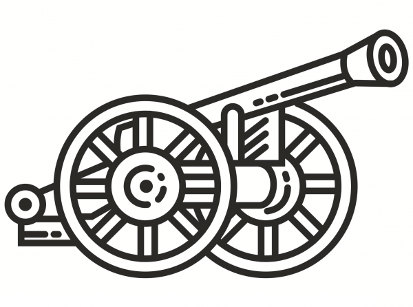 Civil War Cannon coloring page image