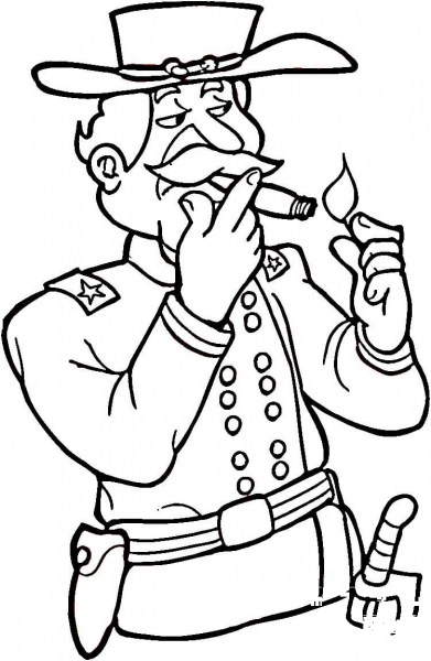 Civil War Soldier  coloring page image