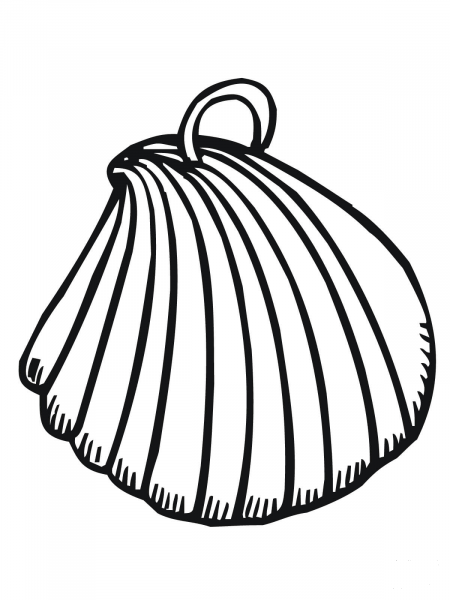 Clam Shell Earring coloring page image