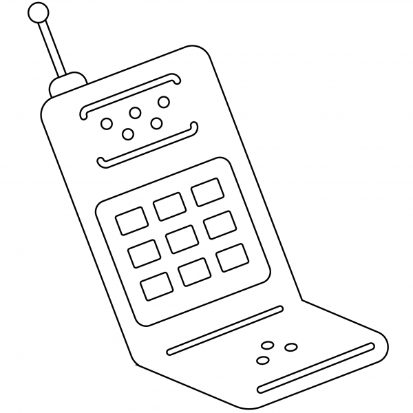 Clam Shell Mobile Emoji coloring page image