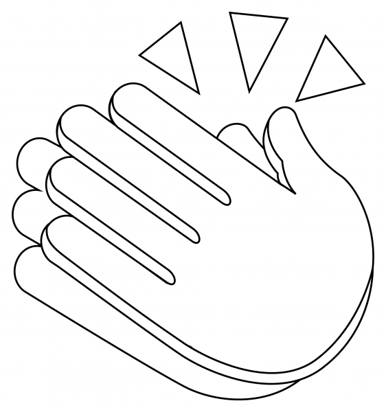 Clapping Hands coloring page image