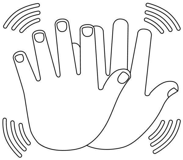Clapping Hands coloring page image
