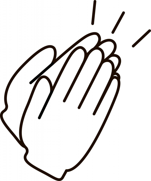 Clapping Hands coloring page image
