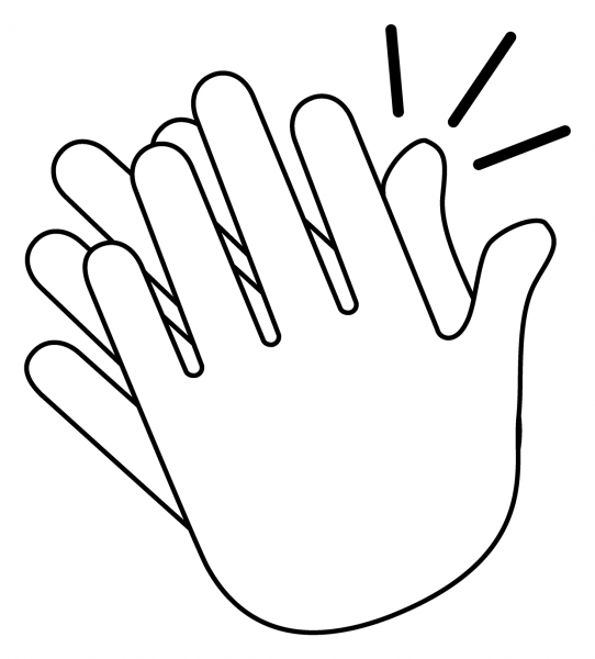 Clapping Hands Emoji coloring page image