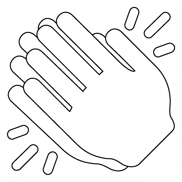 Clapping Hands Emoji coloring page image