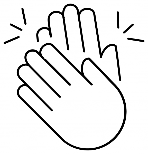 Clapping Hands Emoji coloring page image