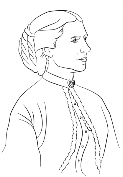 Clara Barton coloring page image