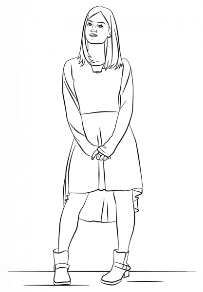 Clara Oswald from Doctor Who coloring page image
