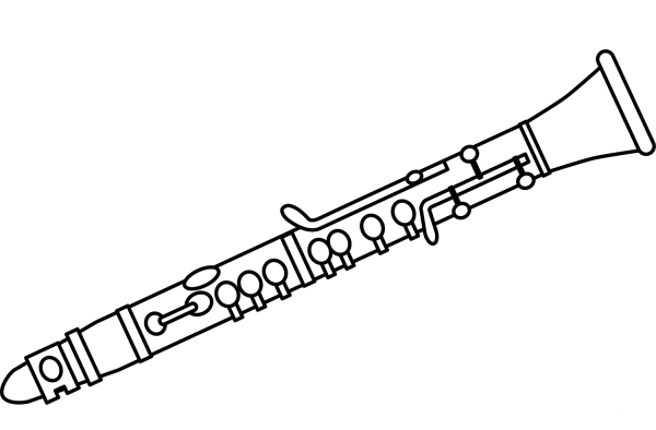 Clarinet coloring page image
