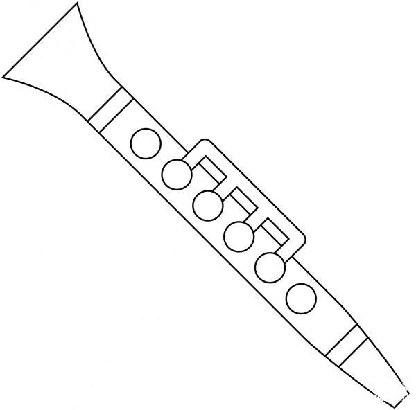 Clarinet coloring page image