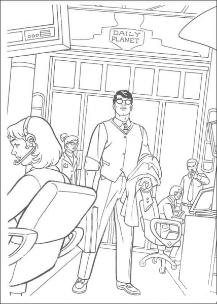 Clark Kent In His Office  coloring page image