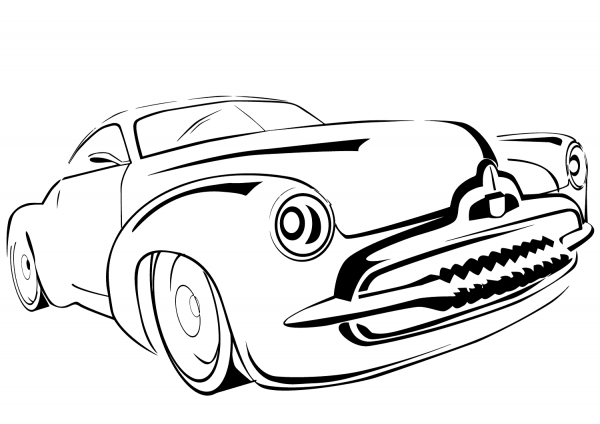 Classic Car coloring page image