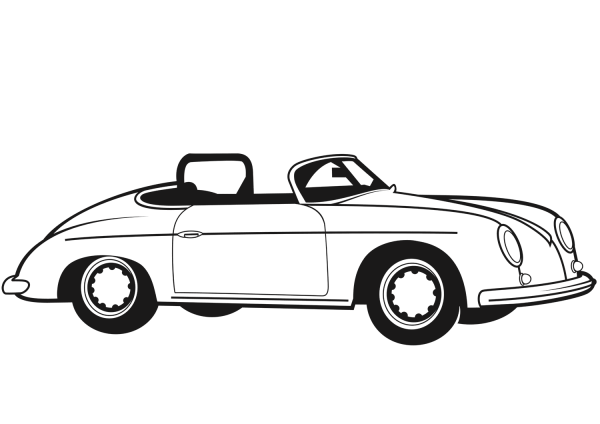 Classic Convertible Car coloring page image