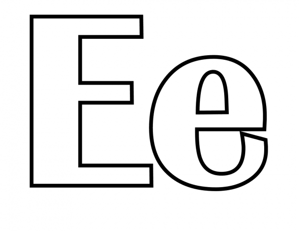 Classic Letter E coloring page image