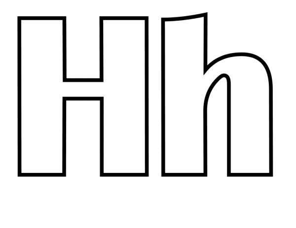 Classic Letter H coloring page image