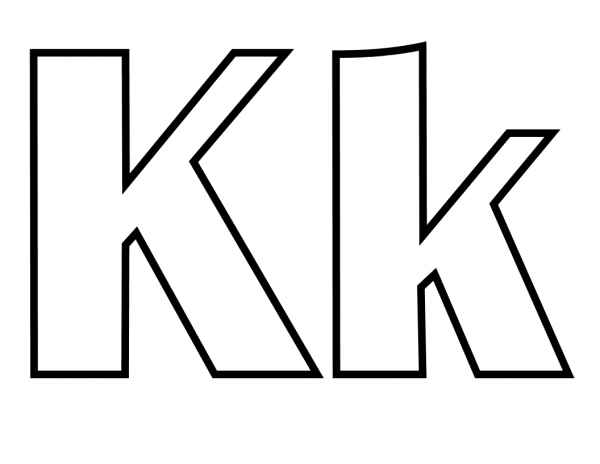 Classic Letter K coloring page image
