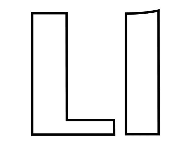 Classic Letter L coloring page image