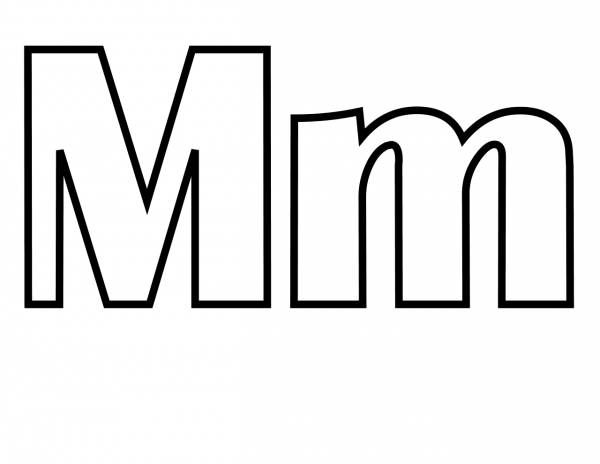 Classic Letter M coloring page image