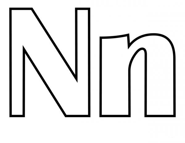 Classic Letter N coloring page image