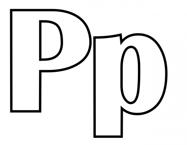 Classic Letter P coloring page image