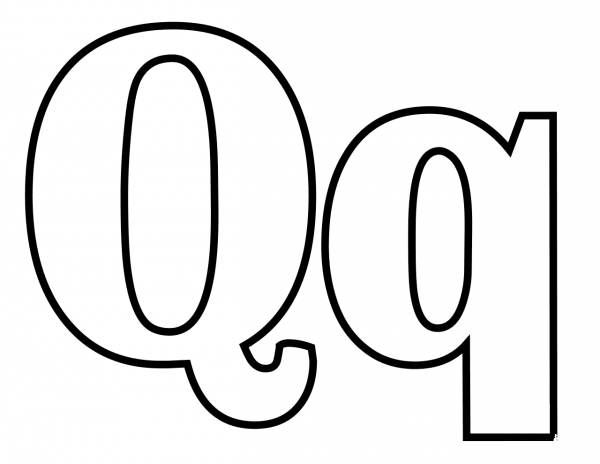 Classic Letter Q coloring page image