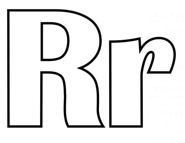 Classic Letter R coloring page image